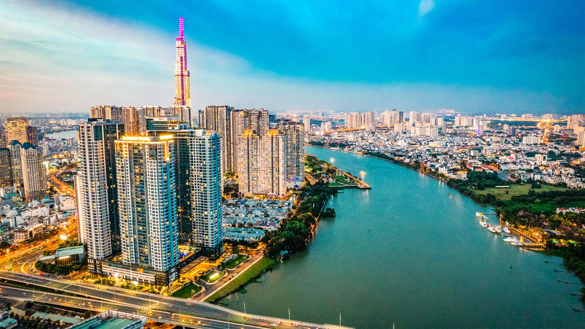 Veduta dall'alto di Ho Chi Minh, in Vietnam